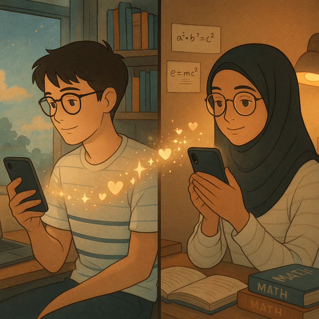 Dwiki and Silvia texting each other