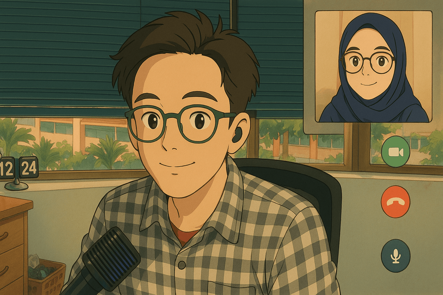 Dwiki and Silvia on a video call